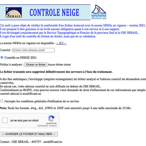 Outil gratuit de contrôle NEIGE
